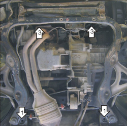 Защита картера Двигателя, КПП. 2 мм, Сталь. для Ford Mondeo II 1996-2000 MOTODOR.00705