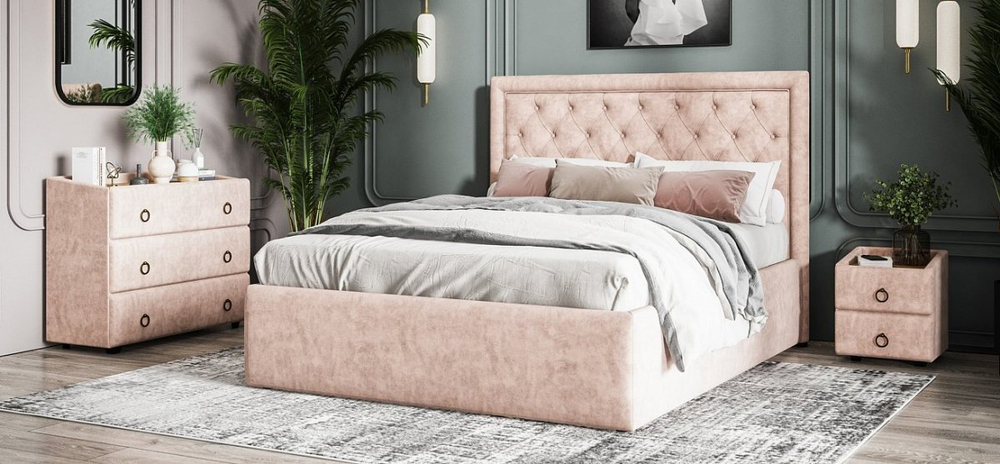 Тумба BOSS CLASSIC Велюр Royal пион, Орех Парона