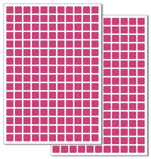 Темно-розовые виниловые наклейки для маркировки Policomprint М14, 10х10 мм. 352 шт.