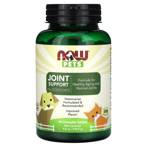 NOW Foods, Pets, поддержка суставов для собак и кошек, 90 жевательных таблеток, 126 г (4,44 унции)