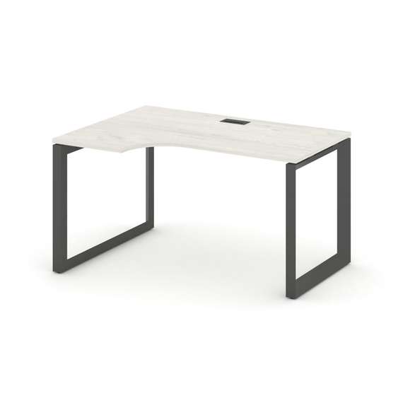 Style Project Стол рабочий эргономичный SN-59O.SPA-021(L) Дуб Наварра/Металл Антрацит/Черный Заглушк