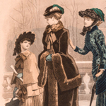 Старинная гравюра «Парижская мода»