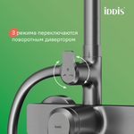 Душевая система 35к IDDIS PARGM3Fi06 "Parker" лейка "Тропический душ" ГРАФИТ матовый