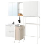 Комбинация для ванной - IKEA ENHET,  180x43x204 см, белый, ЭНХЕТ ИКЕА