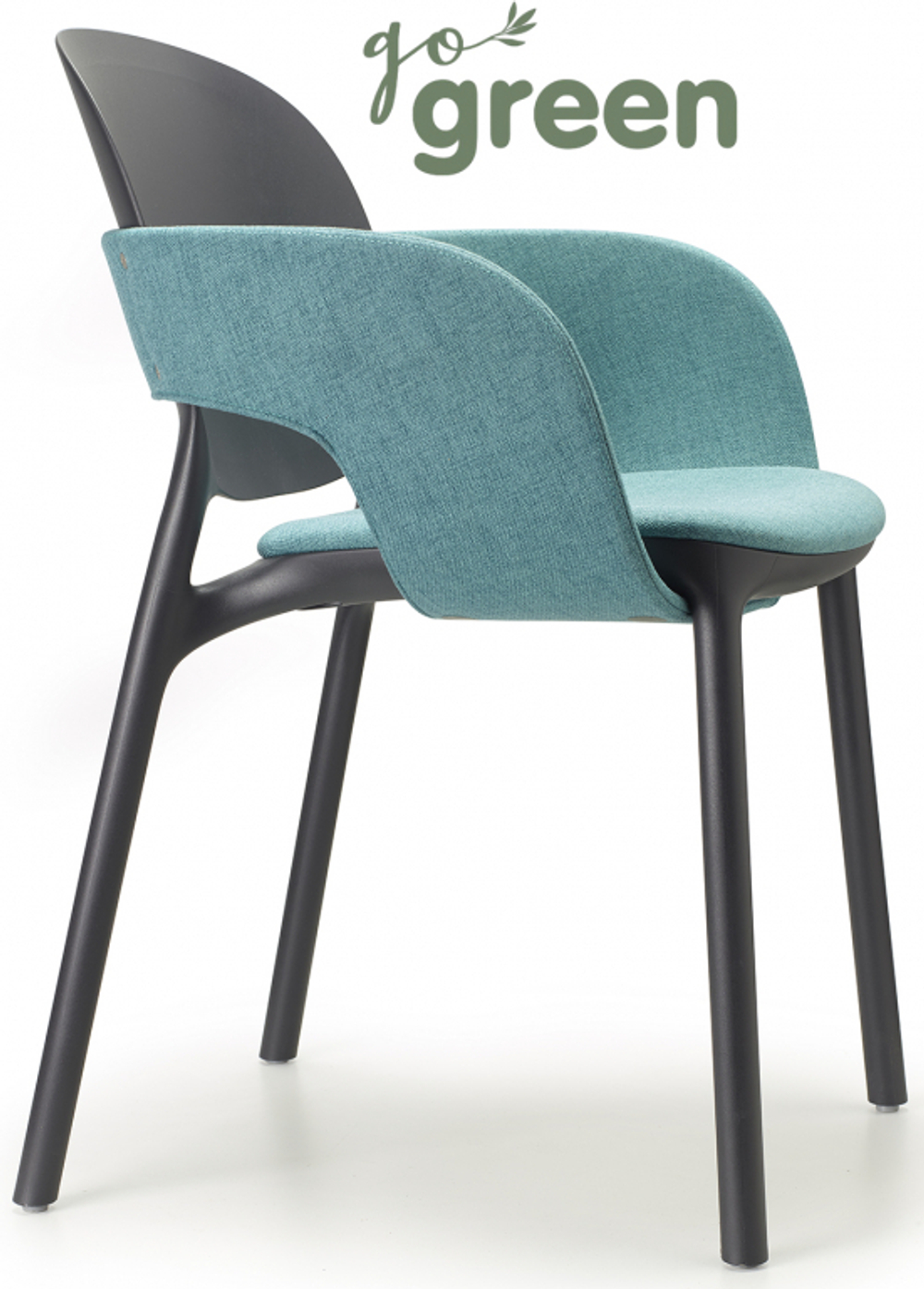 Кресло пластиковое с обивкой Scab Design Hug, антрацит