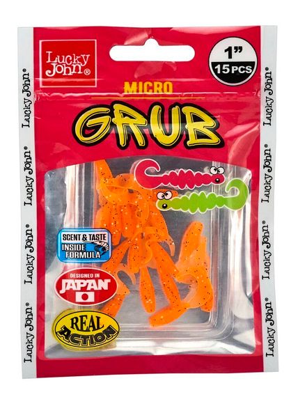 Твистеры съедобные LJ Pro Series MICRO GRUB 1,0in (2,5 см), цв. 036, 15 шт.