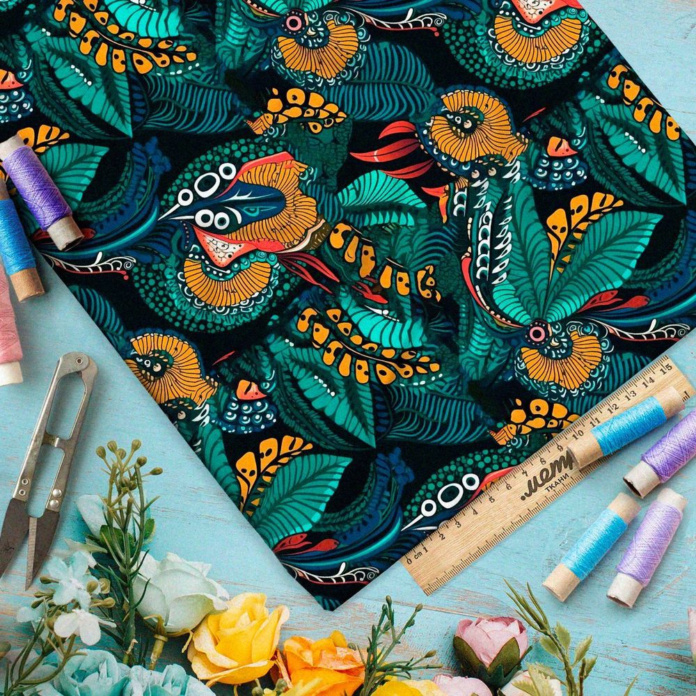 Ткань премиум шелк искусственный Армани волшебные чудеса