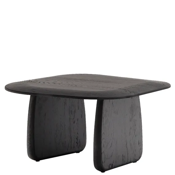 Журнальный столик Pirita из массива дуба в черном цвете, 70x70 см