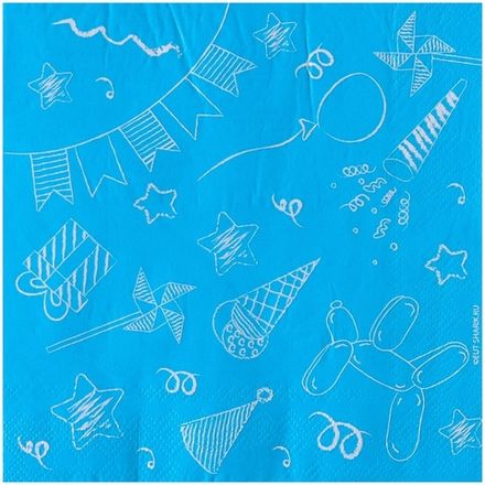 Салфетки "Яркий неон" голубые 33 см