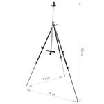 Мольберт полевой металлический BRAUBERG ART CLASSIC, тренога, переносной, разлож.92х203х92см, 191282