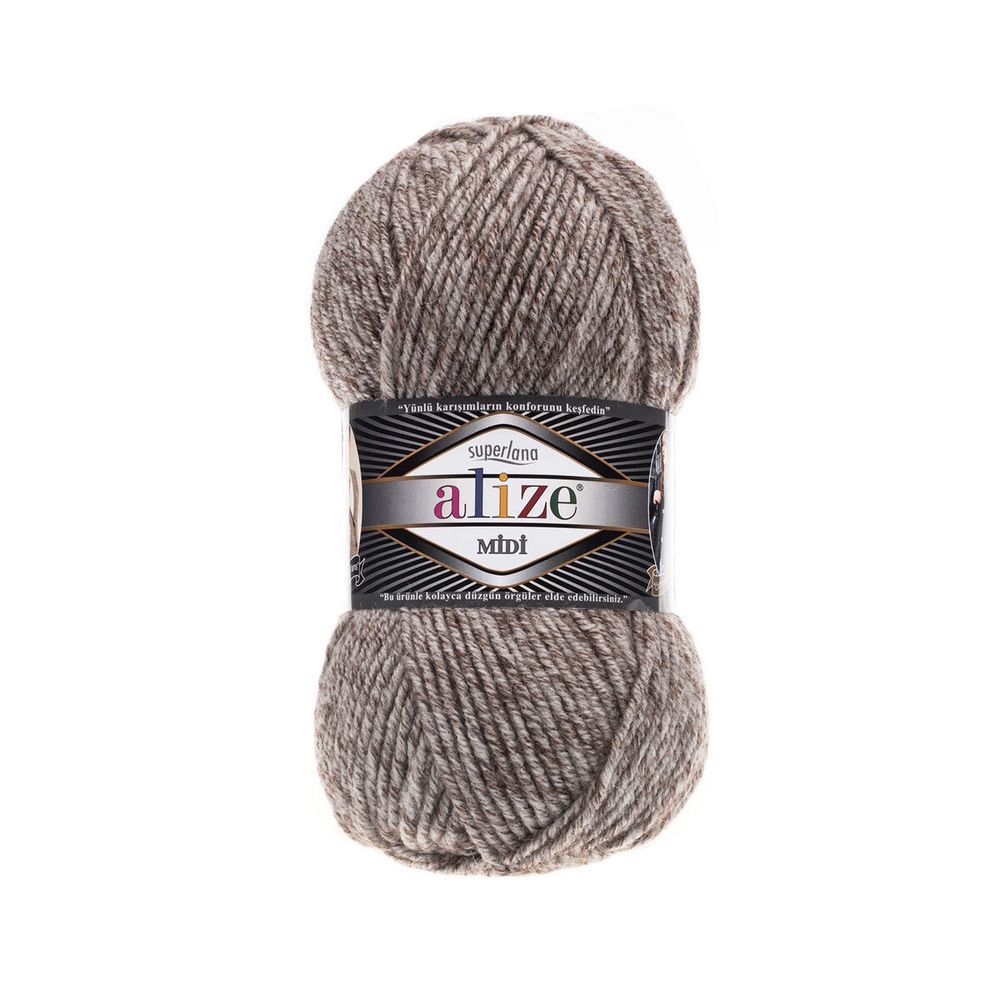 Пряжа Alize (Ализе) Superlana Midi / уп.5 мот. по 100 г, 170м, 803 молочно-коричневый жаспе A
