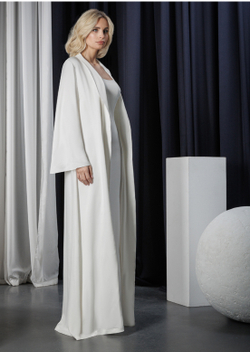 23-01-24 SS Платье-халат без застежки белое