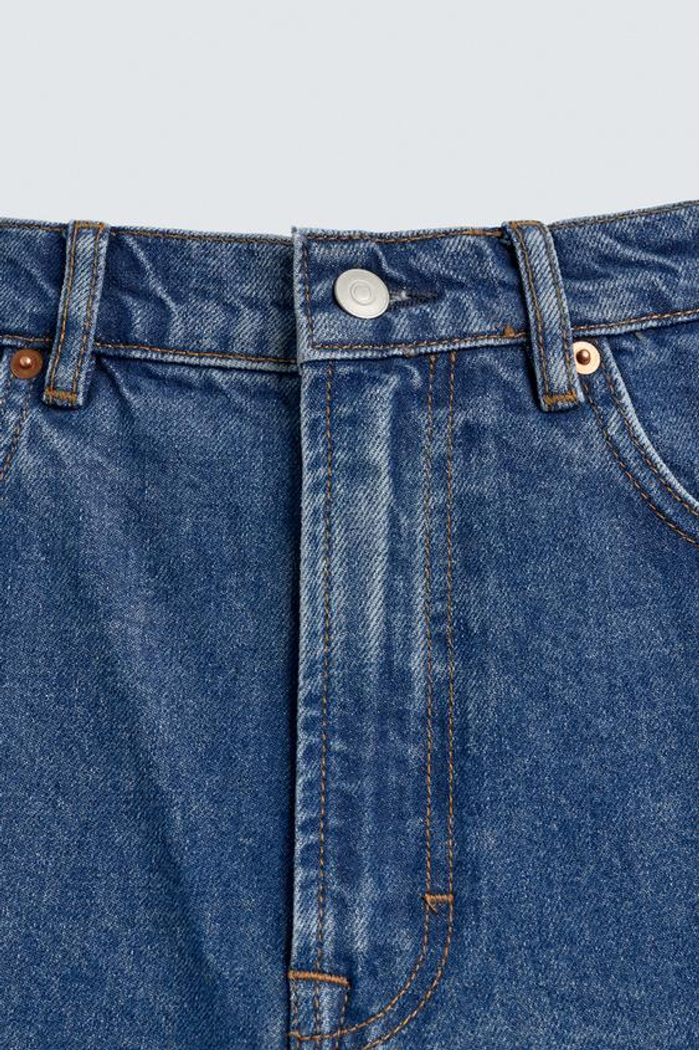 ZARA ДЖИНСЫ STRAIGHT ДЛИНОЙ ДО ЩИКОЛОТКИ, СИНИЙ