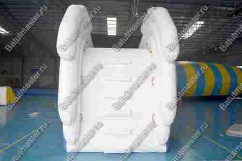 Надувная прямая плавающая горка для лодок, яхт «Драйв» с опорой, 11*2*7 м