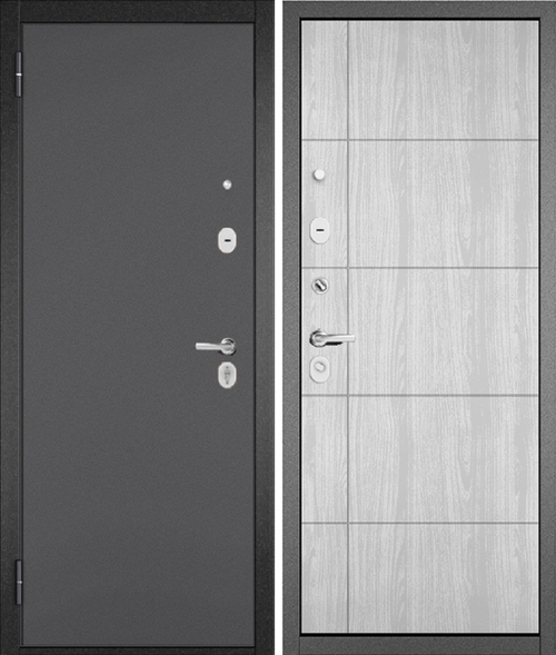 Входная дверь Мастино Trust Eco 193 Антрацит букле - Орех пепельный