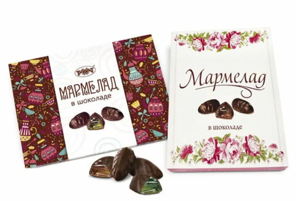 Мармелад желейный в шоколаде 200г. Рахат - купить с доставкой по Москве и области