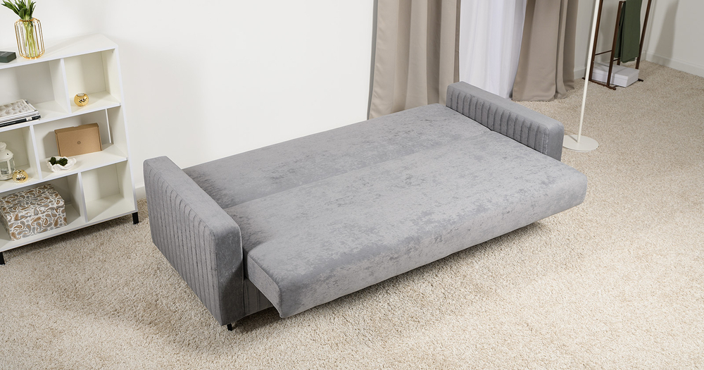 Изабель диван-кровать (велюр серый)