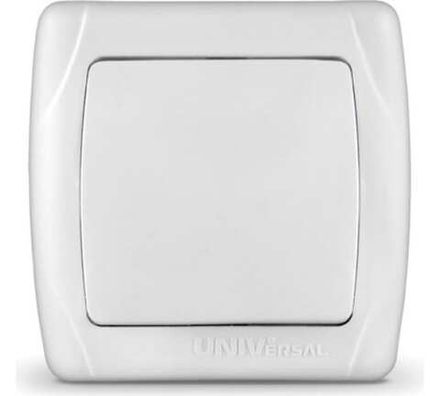 Выключатель одноклавишный "UNIVersal" серия "Маргарита", с/у, 10А, 220В, белый (еврослот) (E2348)