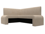 Диван кухонный угловой Кармен левый угол, Бежевый, Велюр, 126131L