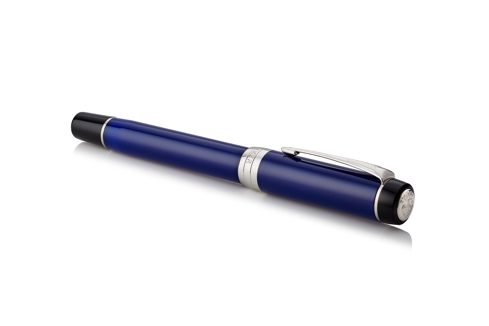 Перьевая ручка Parker Duofold Classic International, Blue and Black CT, перо: F