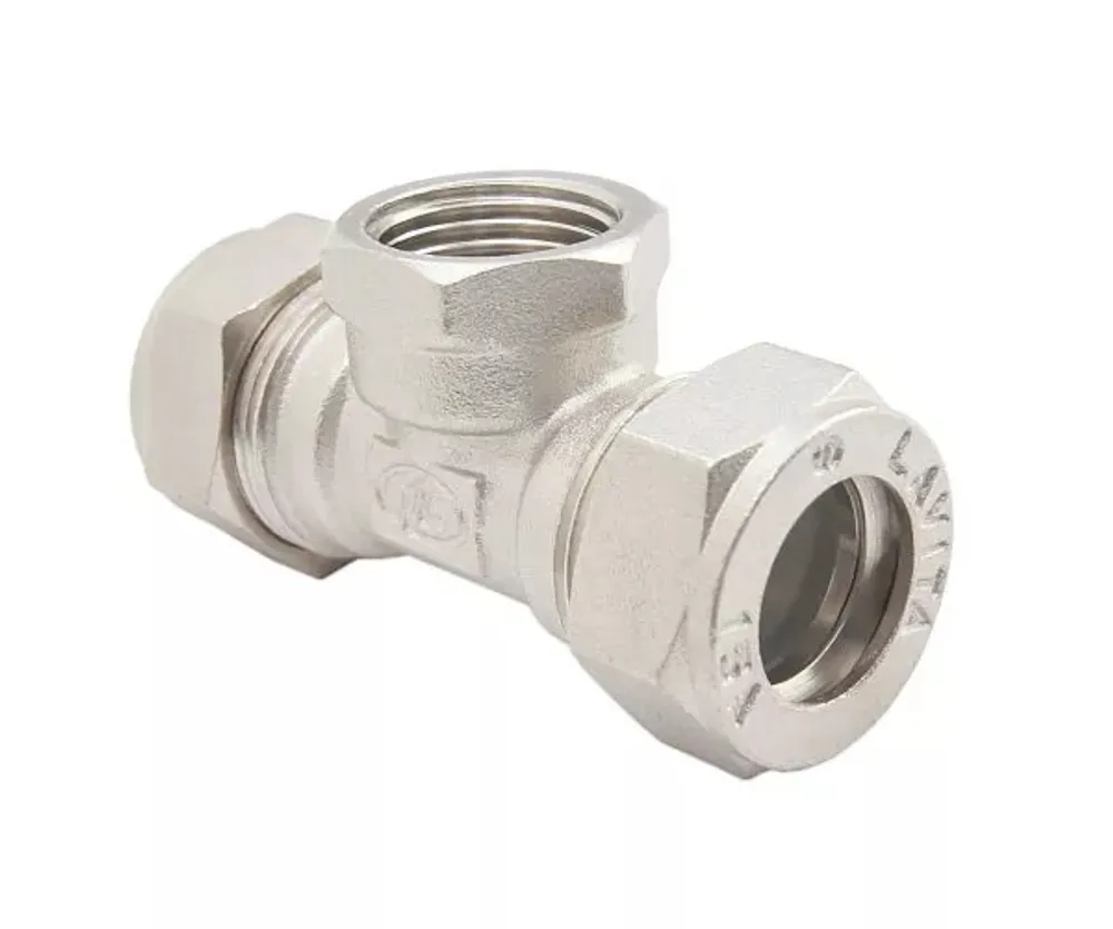 Тройник 20А*3/4*20А вн. Никель