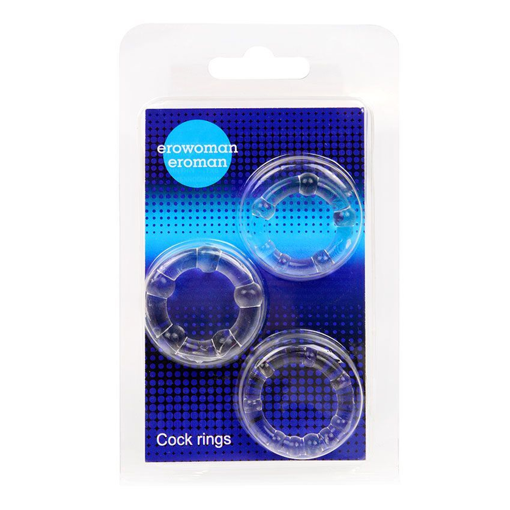 Набор из 3 прозрачных эрекционных колечек (Цвет: прозрачный)