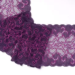 Кружево эластичное фиолетовое/фуксия 16,5 см, Италия