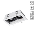 370713 SPOT NT20 482 белый/черный Светильник встраиваемый карданный IP20 GU10 2*50W 220V GESSO