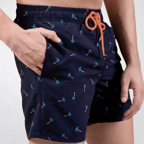 Мужские шорты темно-синие с принтом Romeo Rossi RR9504-5 Мужские шорты темно-синие с принтом Romeo Rossi RR9504-5