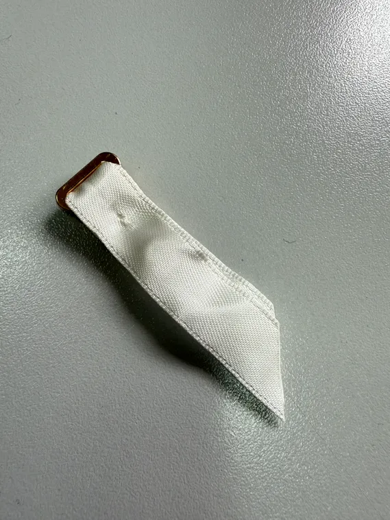 Чулкодержатель с атласной лентой 12 мм, Китай, золото/айвори 004