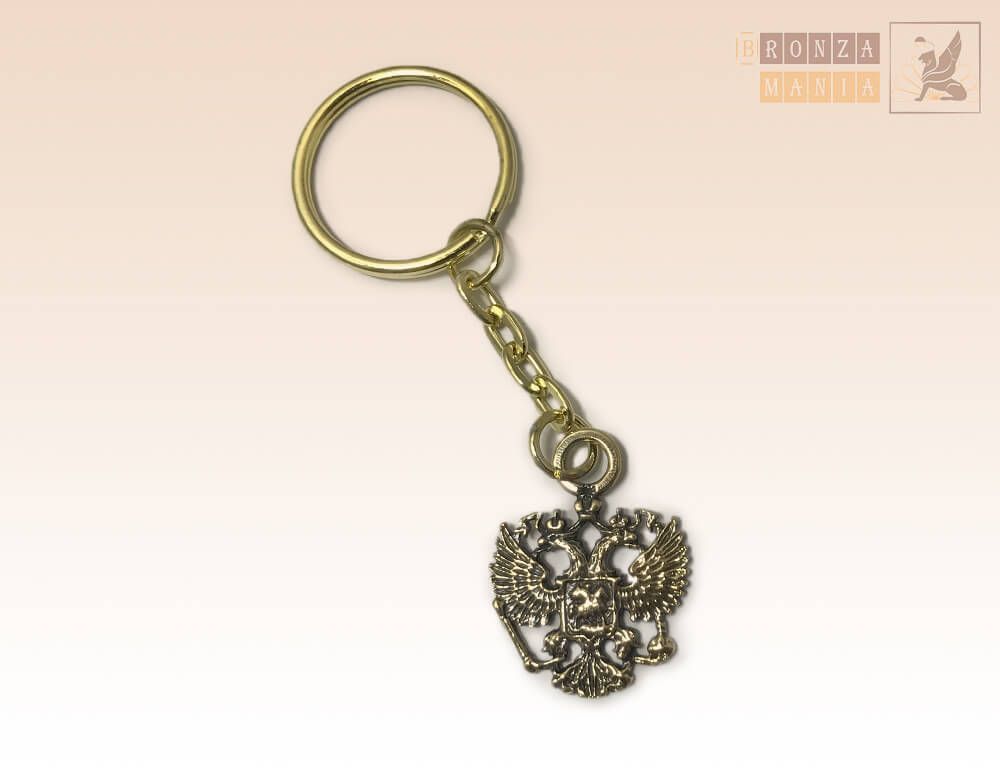 брелок Герб России 2 см (двусторонний)