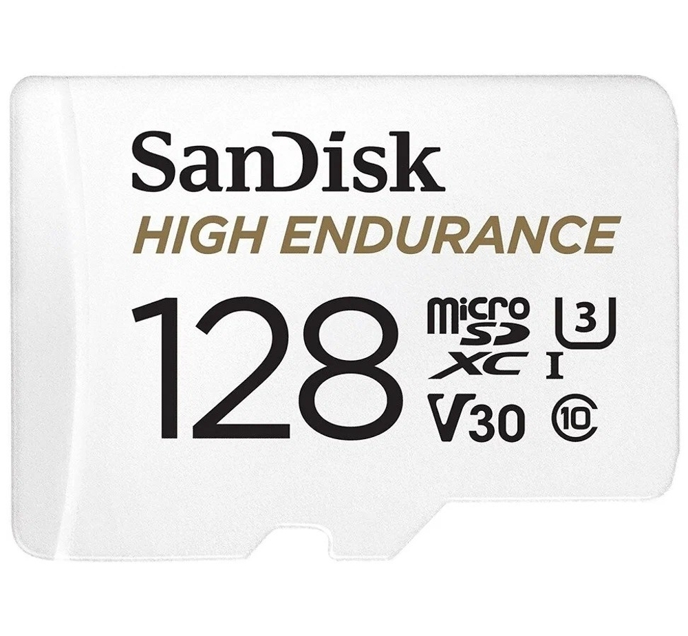 Карта памяти Micro SecureDigital 128GB SanDisk microSDXC Class 10 UHS-I U3 V30 Max Endurance Video Monitoring (SD адаптер) (SDSQQVR-128G-GN6IA)