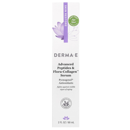 DERMA E, Advanced Peptides & Flora, сыворотка с коллагеном, 60 мл (2 жидк. унции)