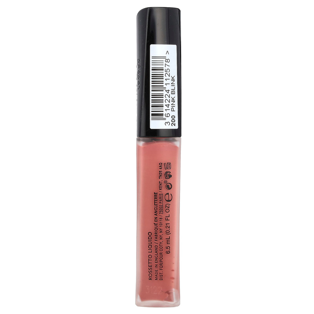Rimmel London, Stay Matte, Liquid Lip Colour, 200 Pink Blink, 0.21 fl oz (6.5 ml)
