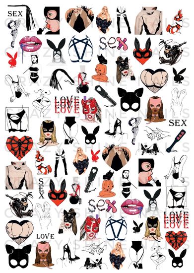 Слайдер-дизайн Crazy Shine Nails mini: Разврат