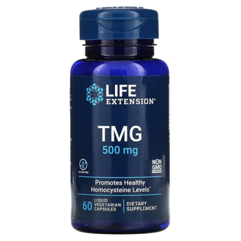 Life Extension TMG 500 mg 60 veg capsules, Бетаин HCL (Триметилглицин)