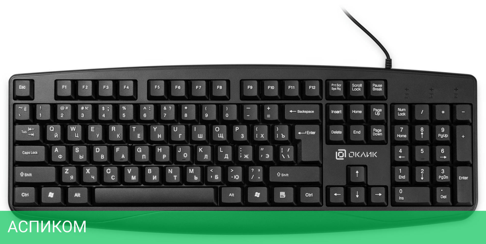 Клавиатура Oklick 105M USB черный