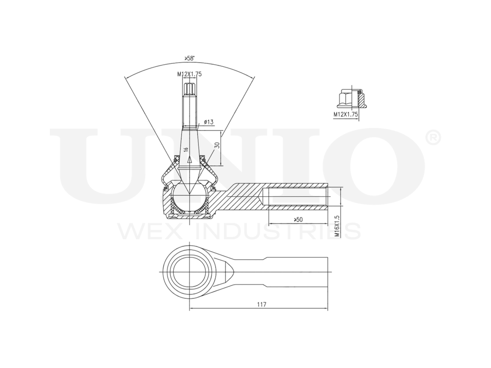 Наконечник рулевой UNIO SSP-10074