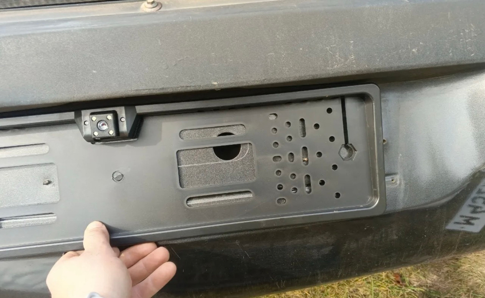 Камера заднего вида в рамке номерного знака, с 4 диодами, 170 градусов, 960x480, черная, № 7360 (1 шт.) -