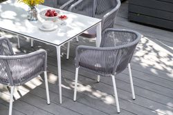 "Малага" обеденный стол из HPL 140х80см, цвет молочный, каркас белый