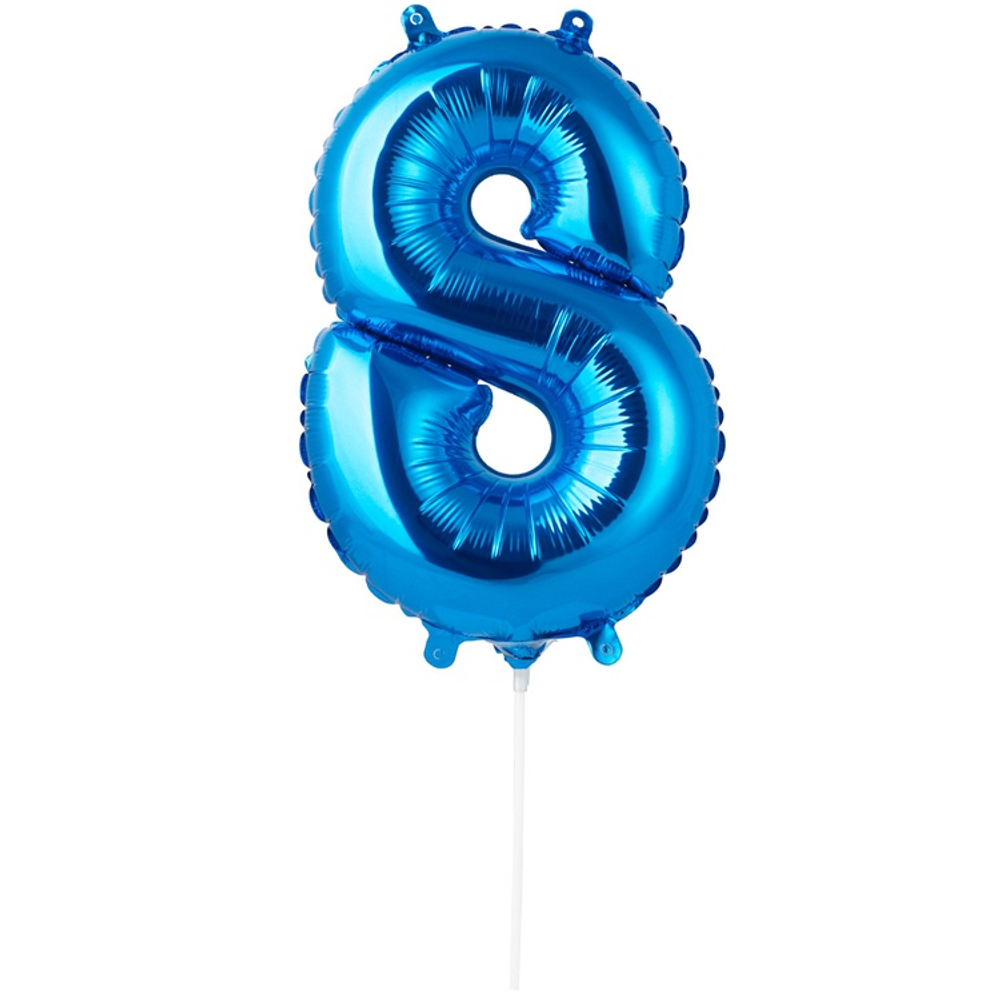 Шар фольгированный Цифра 8 40 см (Синий)