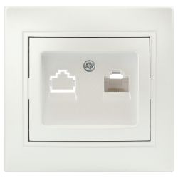 Розетка Intro Plano 1-303-06 информационная RJ45, IP20, СУ, перламутр