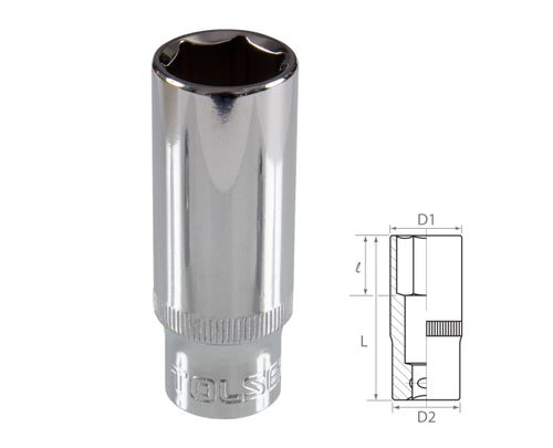 TOLSEN (TT16367) Головка торцевая глубокая шестигранная 3/8", 17 мм