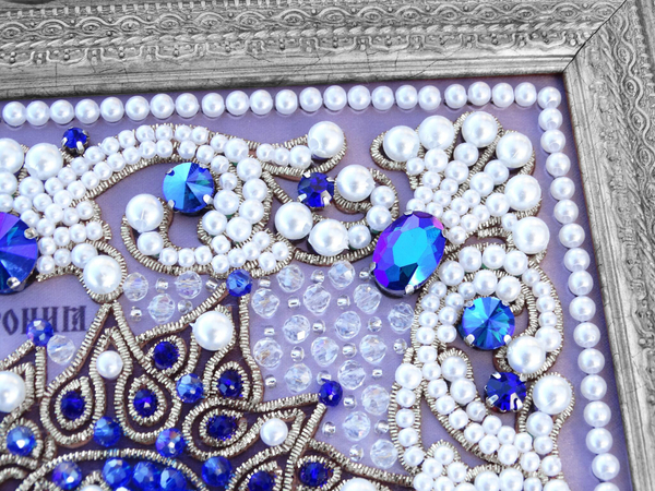 ЖС-13-СС Набор для вышивания хрустальными камнями Святые Петр и Феврония (синий)