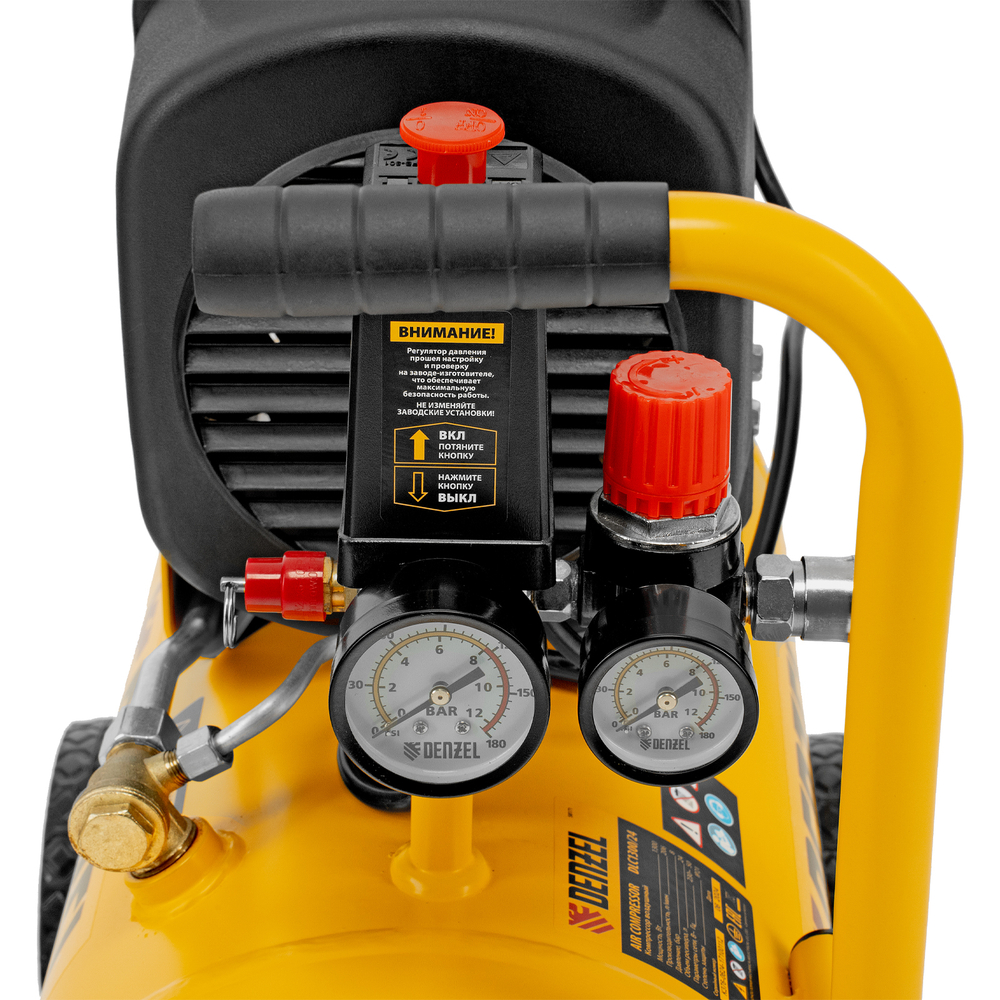 Компрессор воздушный DLC1300/24 безмасляный 1.3 кВт, 24 литра, 206 л/мин Denzel