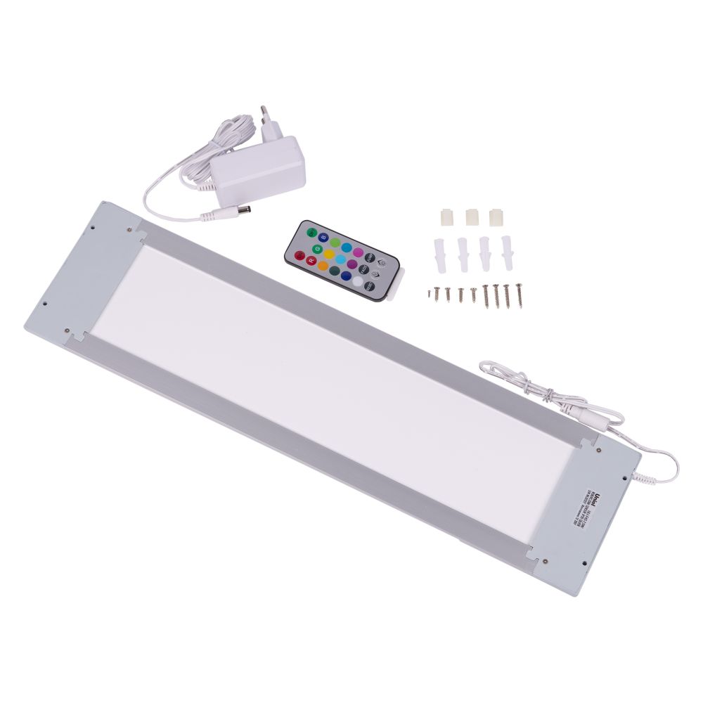ULI-F42-7.5W-RGB-RC-DIM SENSOR IP20 SILVER Панель линейная светодиодная ультратонкая. с бесконтактным выключателем. диммер. пульт ду. 460х120х11мм. 260Lm. Серебристый. ТМ Uniel