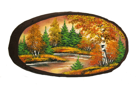 Срез дерева" Янтарная осень" 45-24-2.5см вес 1 кг.