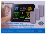 Метеостанция Bresser Thermo Hygro Quadro NLX с тремя датчиками