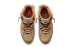 Middle-aged children's Travis Scott x Jordan Air Jordan 6 Retro SP "British Khaki" BP high-top children's basketball shoes Khaki brown