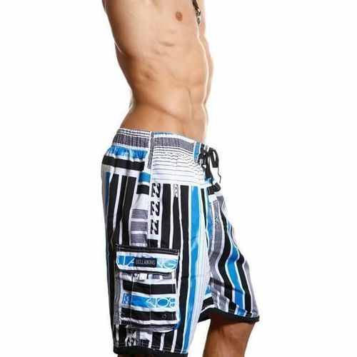 Мужские пляжные шорты Super Dy в голубо-серую полоску